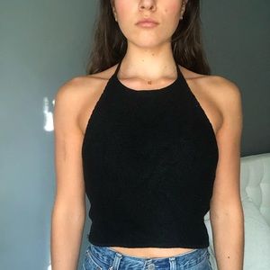 Knit Cropped Halter Top